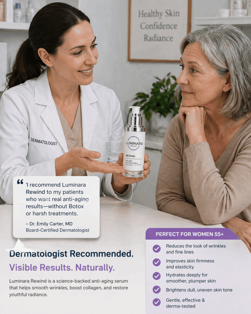 Dermatologist recommends Luminara Rewind for wrinkles and firmer skin