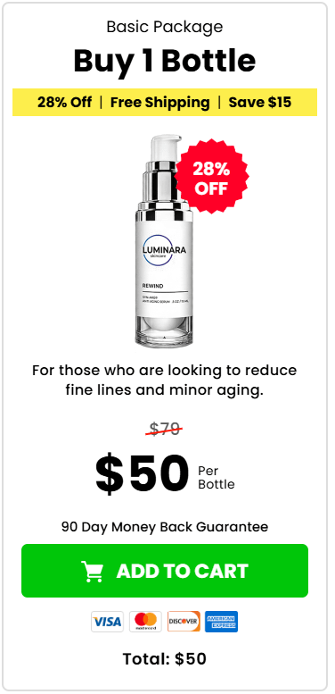 Luminara Rewind serum 30-day supply, order now USA